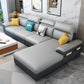 Contemporary Stain-Resistant Faux Leather for Living Room Sofa with Storage