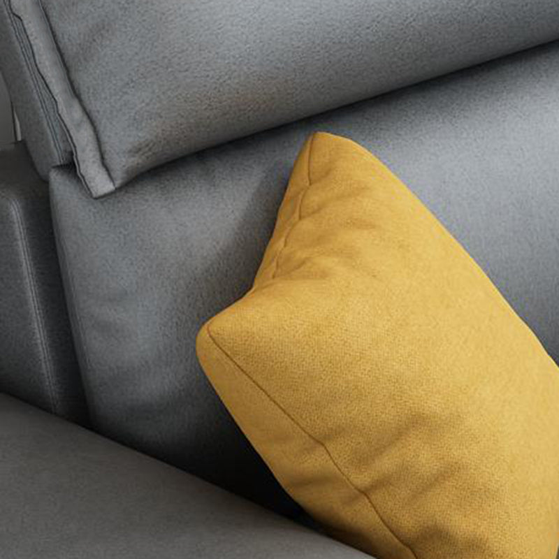 Contemporary Stain-Resistant Faux Leather for Living Room Sofa with Storage