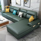 Contemporary Stain-Resistant Faux Leather for Living Room Sofa with Storage