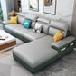 Contemporary Stain-Resistant Faux Leather for Living Room Sofa with Storage