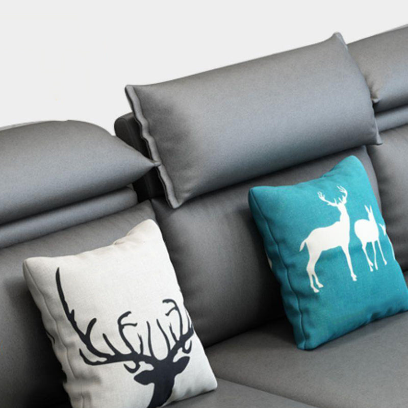 Contemporary Stain-Resistant Faux Leather for Living Room Sofa with Storage