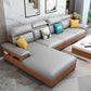 Contemporary Stain-Resistant Faux Leather for Living Room Sofa with Storage