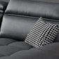 Modern Square Arm Sectional SofaFaux Leather L-Shape Sofa for Living Room