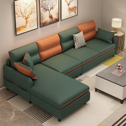 Stain-Resistant Sectionl with Storage Faux Leather 102"  Sectional