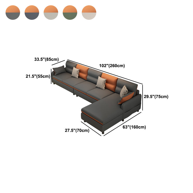 Stain-Resistant Sectionl with Storage Faux Leather 102"  Sectional