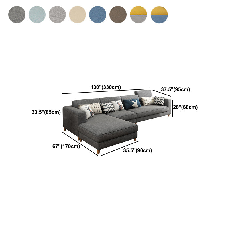 Removable Cushions,Adjustable Sectional Sofa, 67" Linen Sectional sofa Clearhalo 'furn' 'furn_sectionals' 'Furniture' 'Living Room Furniture' 'Sectionals' 5708030