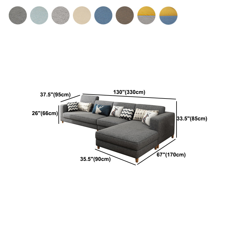 Removable Cushions,Adjustable Sectional Sofa, 67" Linen Sectional sofa Clearhalo 'furn' 'furn_sectionals' 'Furniture' 'Living Room Furniture' 'Sectionals' 5708031