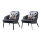 Mid-Century Modern Basic Four Leg Arm Chair Leather Accent Armchair for Living Room Grey 2 Piece Set Clearhalo 'Accent Chairs' 'accent_chairs' 'Chairs & Seating' 'furn' 'furn_accent_chairs' 'Furniture' 'Living Room Furniture' 5708053