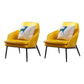 Mid-Century Modern Basic Four Leg Arm Chair Leather Accent Armchair for Living Room Yellow 2 Piece Set Clearhalo 'Accent Chairs' 'accent_chairs' 'Chairs & Seating' 'furn' 'furn_accent_chairs' 'Furniture' 'Living Room Furniture' 5708054