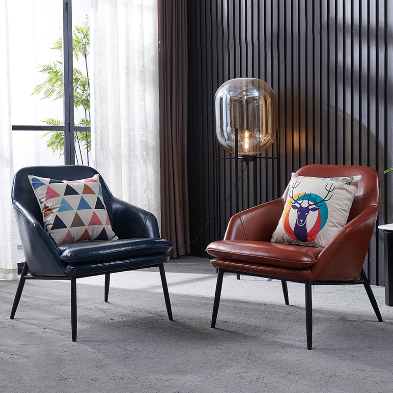 Mid-Century Modern Basic Four Leg Arm Chair Leather Accent Armchair for Living Room Clearhalo 'Accent Chairs' 'accent_chairs' 'Chairs & Seating' 'furn' 'furn_accent_chairs' 'Furniture' 'Living Room Furniture' 5708056