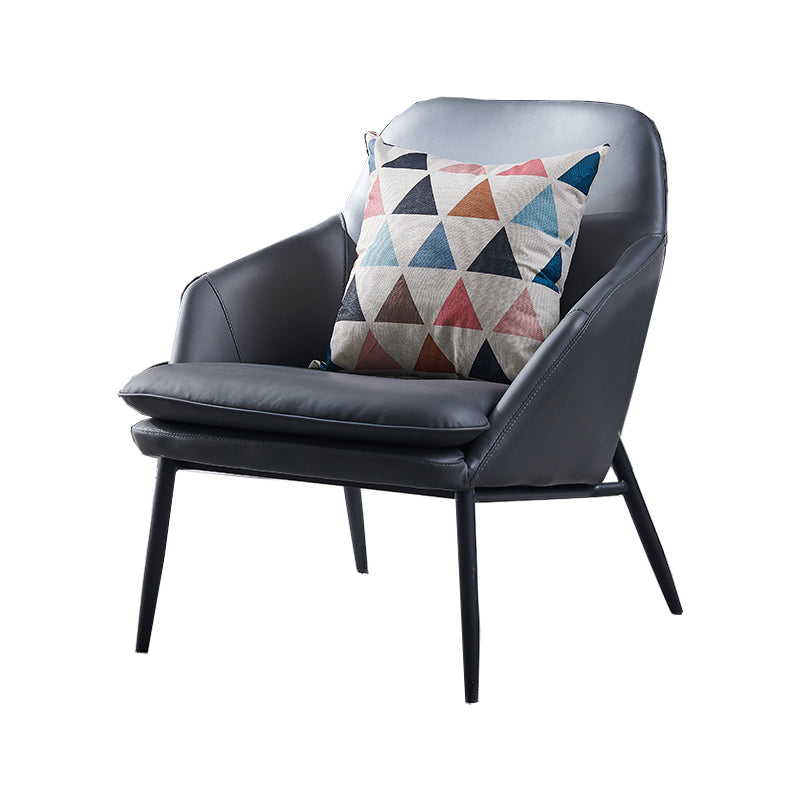 Mid-Century Modern Basic Four Leg Arm Chair Leather Accent Armchair for Living Room Clearhalo 'Accent Chairs' 'accent_chairs' 'Chairs & Seating' 'furn' 'furn_accent_chairs' 'Furniture' 'Living Room Furniture' 5708060