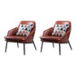 Mid-Century Modern Basic Four Leg Arm Chair Leather Accent Armchair for Living Room Burgundy 2 Piece Set Clearhalo 'Accent Chairs' 'accent_chairs' 'Chairs & Seating' 'furn' 'furn_accent_chairs' 'Furniture' 'Living Room Furniture' 5708063