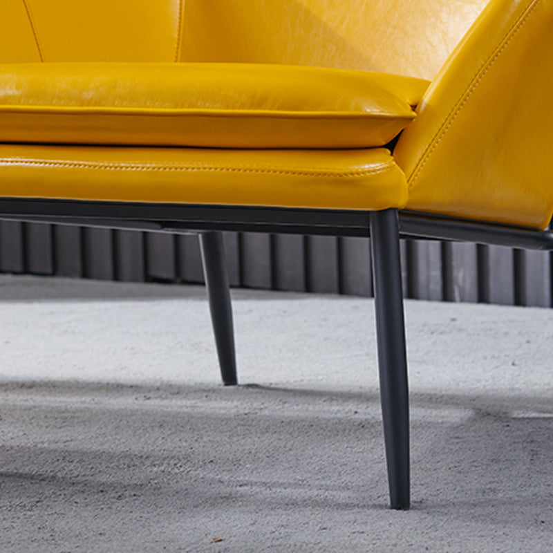 Mid-Century Modern Basic Four Leg Arm Chair Leather Accent Armchair for Living Room Clearhalo 'Accent Chairs' 'accent_chairs' 'Chairs & Seating' 'furn' 'furn_accent_chairs' 'Furniture' 'Living Room Furniture' 5708065