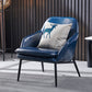 Mid-Century Modern Basic Four Leg Arm Chair Leather Accent Armchair for Living Room Navy Blue 1 Piece Clearhalo 'Accent Chairs' 'accent_chairs' 'Chairs & Seating' 'furn' 'furn_accent_chairs' 'Furniture' 'Living Room Furniture' 5708074