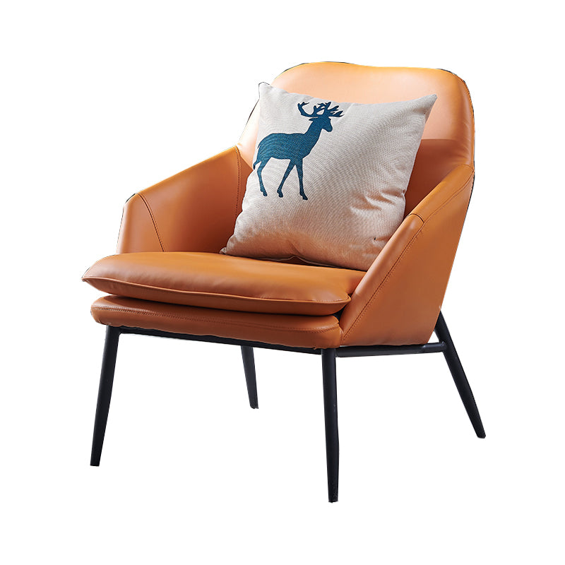 Mid-Century Modern Basic Four Leg Arm Chair Leather Accent Armchair for Living Room Clearhalo 'Accent Chairs' 'accent_chairs' 'Chairs & Seating' 'furn' 'furn_accent_chairs' 'Furniture' 'Living Room Furniture' 5708075