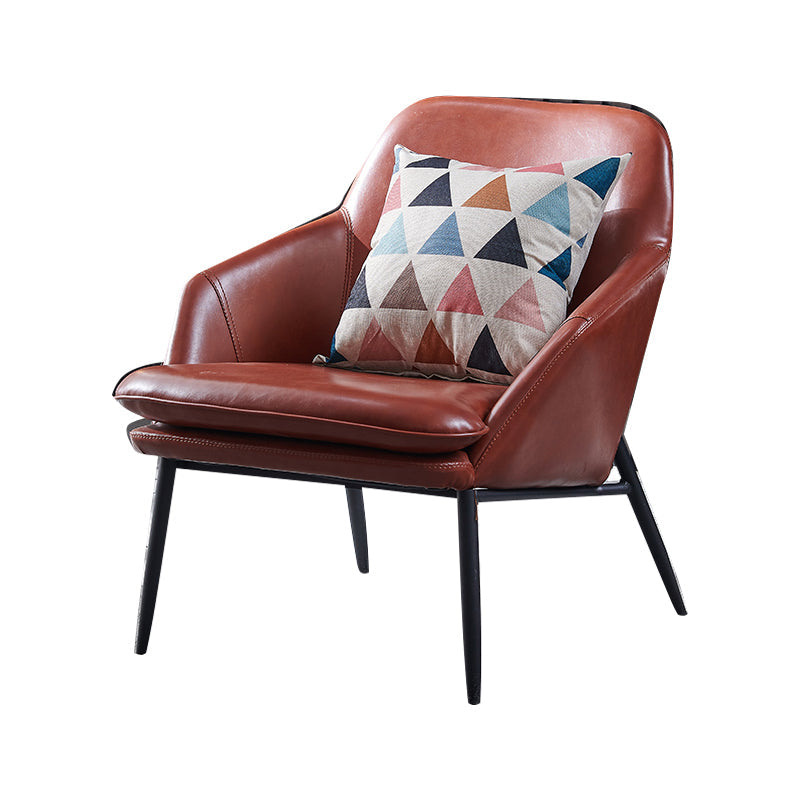 Mid-Century Modern Basic Four Leg Arm Chair Leather Accent Armchair for Living Room Clearhalo 'Accent Chairs' 'accent_chairs' 'Chairs & Seating' 'furn' 'furn_accent_chairs' 'Furniture' 'Living Room Furniture' 5708079