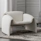 Mid-Century Modern Sled Arm Chair Faux Leather Accent Armchair for Bedroom White 1 Piece Clearhalo 'Accent Chairs' 'accent_chairs' 'Chairs & Seating' 'furn' 'furn_accent_chairs' 'Furniture' 'Living Room Furniture' 5708082