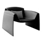 Mid-Century Modern Sled Arm Chair Faux Leather Accent Armchair for Bedroom Black 1 Piece Clearhalo 'Accent Chairs' 'accent_chairs' 'Chairs & Seating' 'furn' 'furn_accent_chairs' 'Furniture' 'Living Room Furniture' 5708083
