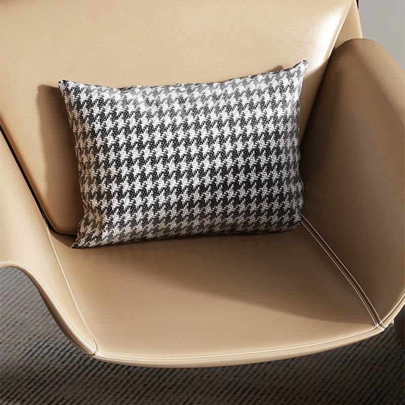 Mid-Century Modern Sled Arm Chair Faux Leather Accent Armchair for Bedroom Clearhalo 'Accent Chairs' 'accent_chairs' 'Chairs & Seating' 'furn' 'furn_accent_chairs' 'Furniture' 'Living Room Furniture' 5708095