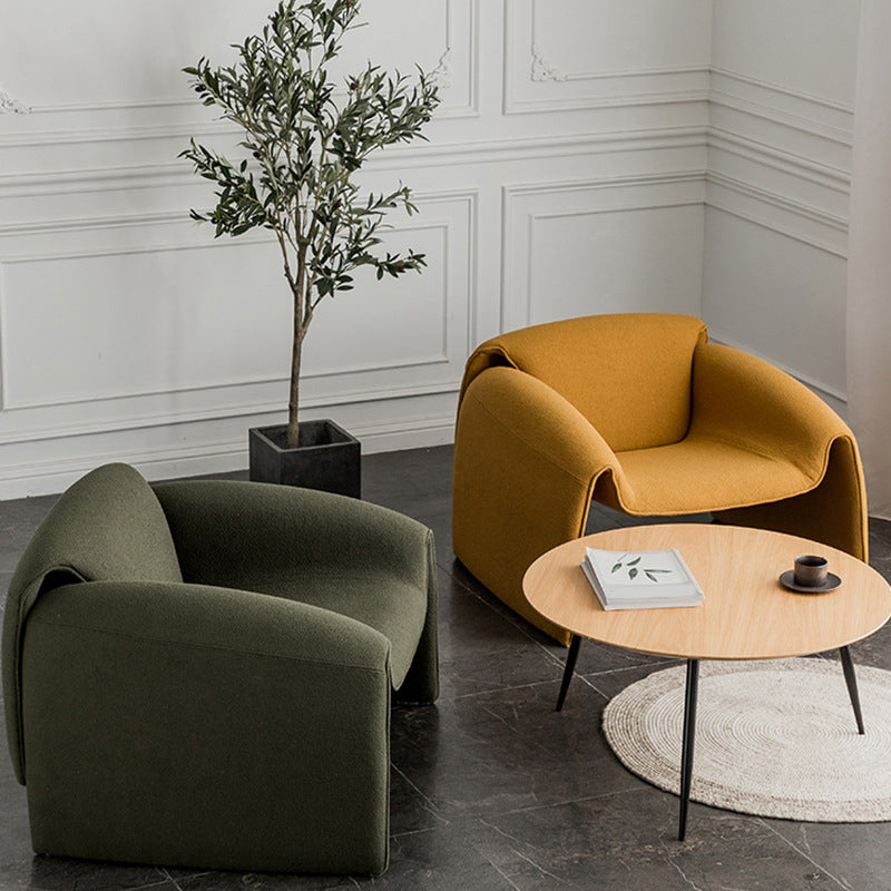 Mid-Century Modern Sled Arm Chair Faux Leather Accent Armchair for Bedroom Clearhalo 'Accent Chairs' 'accent_chairs' 'Chairs & Seating' 'furn' 'furn_accent_chairs' 'Furniture' 'Living Room Furniture' 5708103