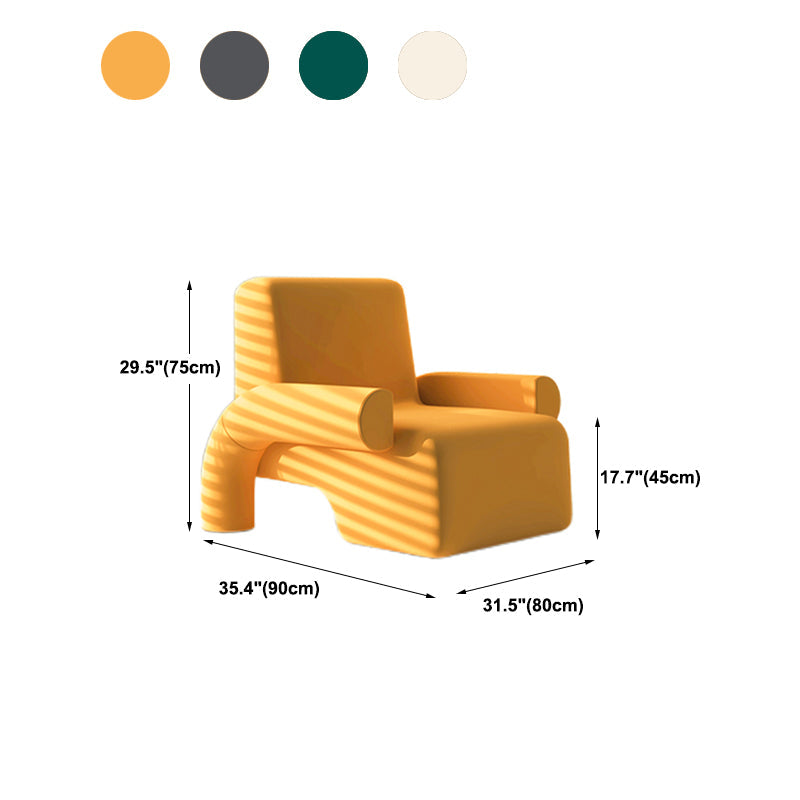 Contemporary 31.5"Wide Velvet/ Wool Fixed Back Sponge Arm Chair