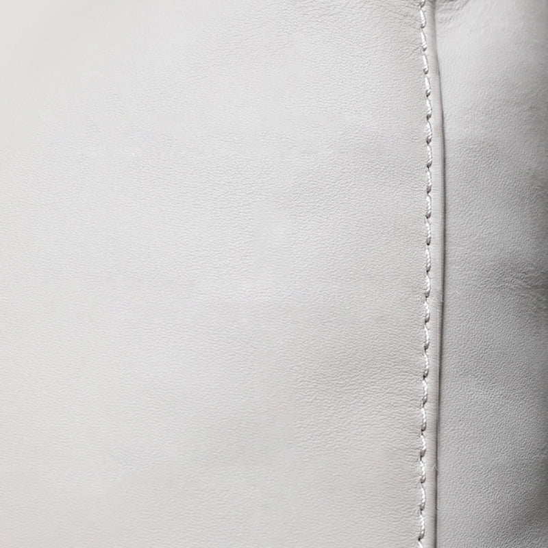 Sedia a braccio di slitta moderna di metà secolo in finta poltrona di accento in pelle per soggiorno