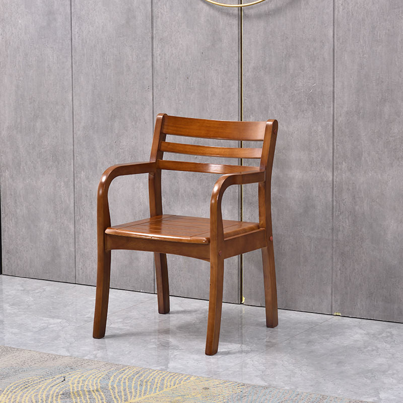 Mid-century Modern Style Rubber Wood Solid Wood Armrest Fixed Back ARM Chair 20"L x 20"W x 31"H Walnut 1 Piece Clearhalo 'Accent Chairs' 'accent_chairs' 'Chairs & Seating' 'furn' 'furn_accent_chairs' 'Furniture' 'Living Room Furniture' 5708236