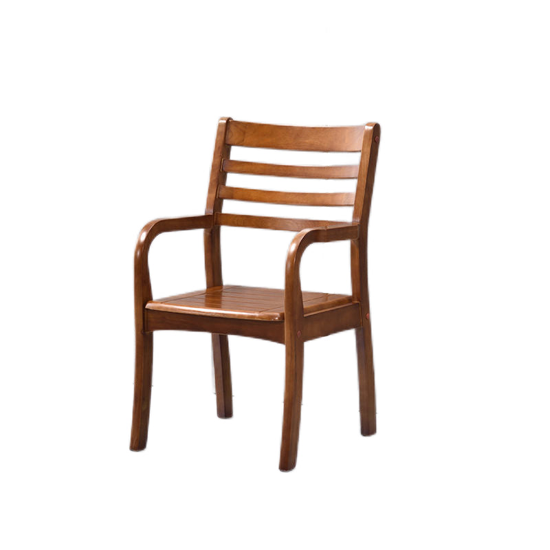 Mid-century Modern Style Rubber Wood Solid Wood Armrest Fixed Back ARM Chair Clearhalo 'Accent Chairs' 'accent_chairs' 'Chairs & Seating' 'furn' 'furn_accent_chairs' 'Furniture' 'Living Room Furniture' 5708241