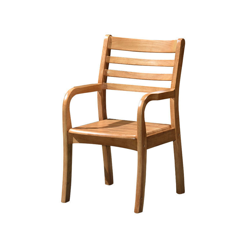Mid-century Modern Style Rubber Wood Solid Wood Armrest Fixed Back ARM Chair 20"L x 20"W x 35"H Natural 1 Piece Clearhalo 'Accent Chairs' 'accent_chairs' 'Chairs & Seating' 'furn' 'furn_accent_chairs' 'Furniture' 'Living Room Furniture' 5708242