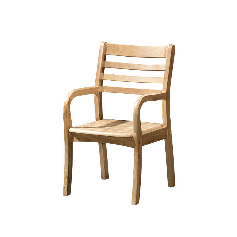 Mid-century Modern Style Rubber Wood Solid Wood Armrest Fixed Back ARM Chair 20"L x 20"W x 35"H Wood 1 Piece Clearhalo 'Accent Chairs' 'accent_chairs' 'Chairs & Seating' 'furn' 'furn_accent_chairs' 'Furniture' 'Living Room Furniture' 5708246