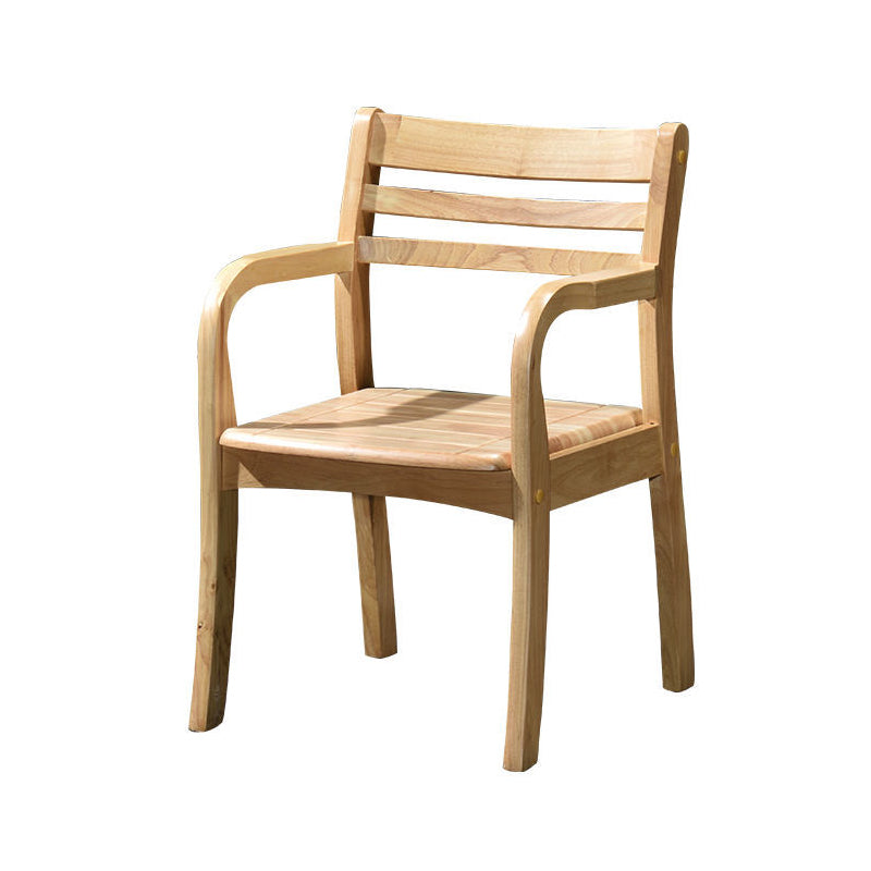 Mid-century Modern Style Rubber Wood Solid Wood Armrest Fixed Back ARM Chair 20"L x 20"W x 31"H Wood 1 Piece Clearhalo 'Accent Chairs' 'accent_chairs' 'Chairs & Seating' 'furn' 'furn_accent_chairs' 'Furniture' 'Living Room Furniture' 5708248