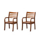 Mid-century Modern Style Rubber Wood Solid Wood Armrest Fixed Back ARM Chair 20"L x 20"W x 35"H Walnut 2 Piece Set Clearhalo 'Accent Chairs' 'accent_chairs' 'Chairs & Seating' 'furn' 'furn_accent_chairs' 'Furniture' 'Living Room Furniture' 5708250