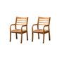 Mid-century Modern Style Rubber Wood Solid Wood Armrest Fixed Back ARM Chair 20"L x 20"W x 35"H Natural 2 Piece Set Clearhalo 'Accent Chairs' 'accent_chairs' 'Chairs & Seating' 'furn' 'furn_accent_chairs' 'Furniture' 'Living Room Furniture' 5708254