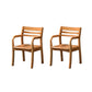 Mid-century Modern Style Rubber Wood Solid Wood Armrest Fixed Back ARM Chair 20"L x 20"W x 31"H Natural 2 Piece Set Clearhalo 'Accent Chairs' 'accent_chairs' 'Chairs & Seating' 'furn' 'furn_accent_chairs' 'Furniture' 'Living Room Furniture' 5708255