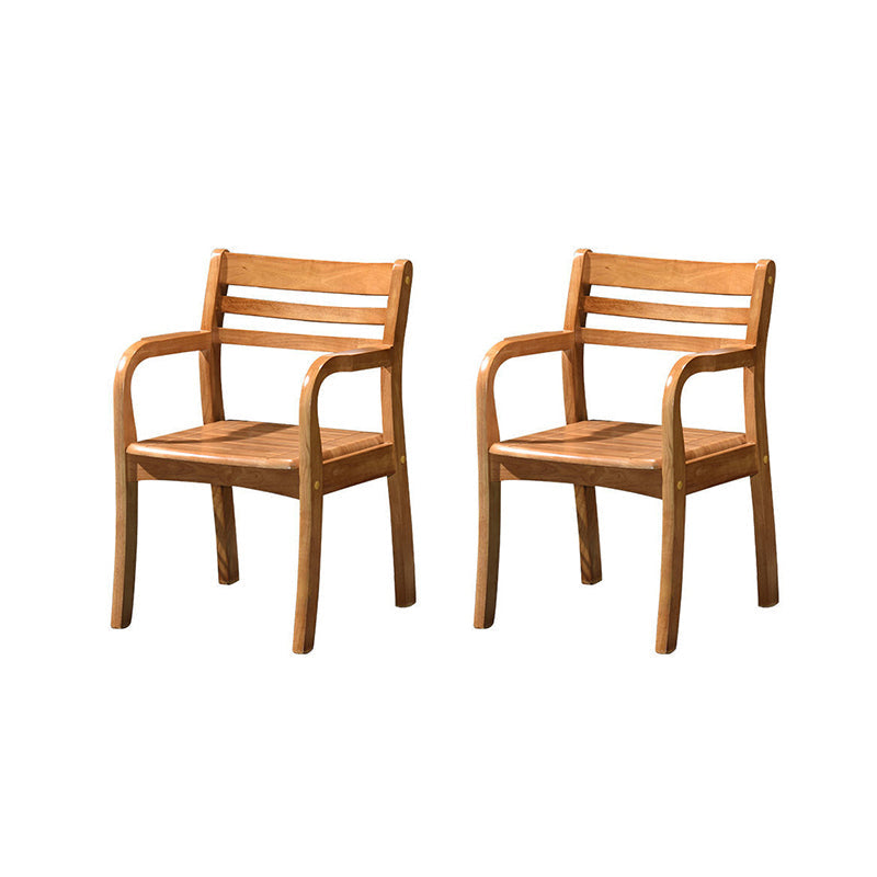 Mid-century Modern Style Rubber Wood Solid Wood Armrest Fixed Back ARM Chair 20"L x 20"W x 31"H Natural 2 Piece Set Clearhalo 'Accent Chairs' 'accent_chairs' 'Chairs & Seating' 'furn' 'furn_accent_chairs' 'Furniture' 'Living Room Furniture' 5708255
