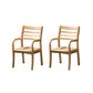 Mid-century Modern Style Rubber Wood Solid Wood Armrest Fixed Back ARM Chair 20"L x 20"W x 35"H Wood 2 Piece Set Clearhalo 'Accent Chairs' 'accent_chairs' 'Chairs & Seating' 'furn' 'furn_accent_chairs' 'Furniture' 'Living Room Furniture' 5708256