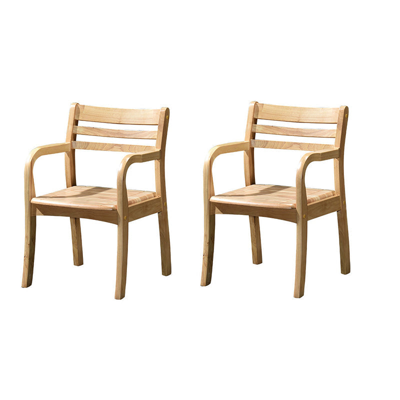 Mid-century Modern Style Rubber Wood Solid Wood Armrest Fixed Back ARM Chair 20"L x 20"W x 31"H Wood 2 Piece Set Clearhalo 'Accent Chairs' 'accent_chairs' 'Chairs & Seating' 'furn' 'furn_accent_chairs' 'Furniture' 'Living Room Furniture' 5708257