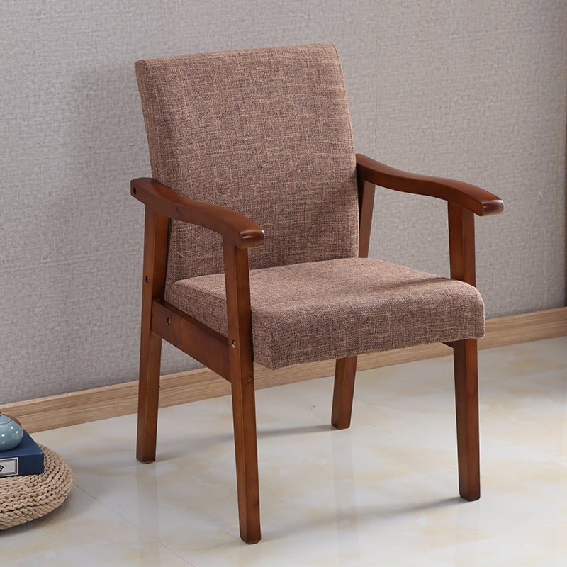 Mid-century Modern 21.25"Wide Linen Blend Fixed Back Square Arm Chair Clearhalo 'Accent Chairs' 'accent_chairs' 'Chairs & Seating' 'furn' 'furn_accent_chairs' 'Furniture' 'Living Room Furniture' 5708260