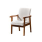 Mid-century Modern 21.25"Wide Linen Blend Fixed Back Square Arm Chair Walnut White 1 Piece Clearhalo 'Accent Chairs' 'accent_chairs' 'Chairs & Seating' 'furn' 'furn_accent_chairs' 'Furniture' 'Living Room Furniture' 5708262