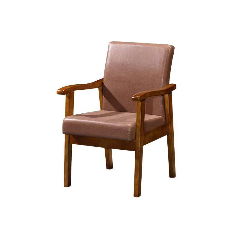 Mid-century Modern 21.25"Wide Linen Blend Fixed Back Square Arm Chair Walnut+Red 1 Piece Clearhalo 'Accent Chairs' 'accent_chairs' 'Chairs & Seating' 'furn' 'furn_accent_chairs' 'Furniture' 'Living Room Furniture' 5708264