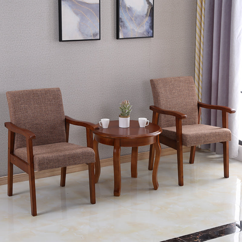 Mid-century Modern 21.25"Wide Linen Blend Fixed Back Square Arm Chair Clearhalo 'Accent Chairs' 'accent_chairs' 'Chairs & Seating' 'furn' 'furn_accent_chairs' 'Furniture' 'Living Room Furniture' 5708265