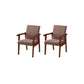 Mid-century Modern 21.25"Wide Linen Blend Fixed Back Square Arm Chair Walnut + Coffee 2 Piece Set Clearhalo 'Accent Chairs' 'accent_chairs' 'Chairs & Seating' 'furn' 'furn_accent_chairs' 'Furniture' 'Living Room Furniture' 5708268