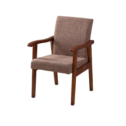 Mid-century Modern 21.25"Wide Linen Blend Fixed Back Square Arm Chair Walnut + Coffee 1 Piece Clearhalo 'Accent Chairs' 'accent_chairs' 'Chairs & Seating' 'furn' 'furn_accent_chairs' 'Furniture' 'Living Room Furniture' 5708269
