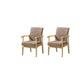 Mid-century Modern 21.25"Wide Linen Blend Fixed Back Square Arm Chair Natural + Coffee 2 Piece Set Clearhalo 'Accent Chairs' 'accent_chairs' 'Chairs & Seating' 'furn' 'furn_accent_chairs' 'Furniture' 'Living Room Furniture' 5708270
