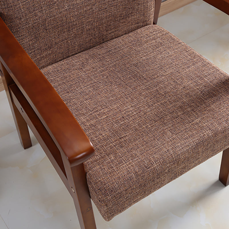 Mid-century Modern 21.25"Wide Linen Blend Fixed Back Square Arm Chair Clearhalo 'Accent Chairs' 'accent_chairs' 'Chairs & Seating' 'furn' 'furn_accent_chairs' 'Furniture' 'Living Room Furniture' 5708272
