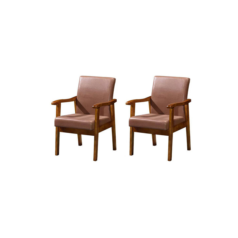 Mid-century Modern 21.25"Wide Linen Blend Fixed Back Square Arm Chair Walnut+Red 2 Piece Set Clearhalo 'Accent Chairs' 'accent_chairs' 'Chairs & Seating' 'furn' 'furn_accent_chairs' 'Furniture' 'Living Room Furniture' 5708274