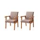 Mid-century Modern 21.25"Wide Linen Blend Fixed Back Square Arm Chair Light Brown + Coffee 2 Piece Set Clearhalo 'Accent Chairs' 'accent_chairs' 'Chairs & Seating' 'furn' 'furn_accent_chairs' 'Furniture' 'Living Room Furniture' 5708278