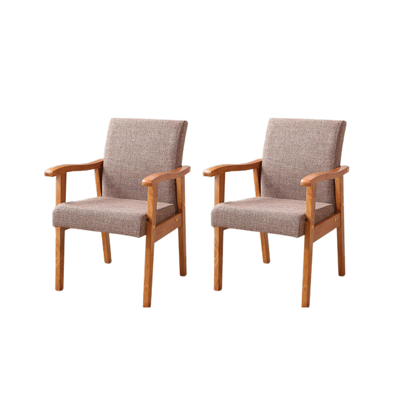 Mid-century Modern 21.25"Wide Linen Blend Fixed Back Square Arm Chair Light Brown + Coffee 2 Piece Set Clearhalo 'Accent Chairs' 'accent_chairs' 'Chairs & Seating' 'furn' 'furn_accent_chairs' 'Furniture' 'Living Room Furniture' 5708278
