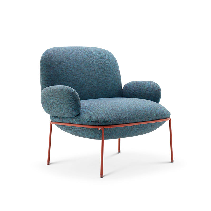 Contemporary 32.3"Wide Velvet Fixed Back Sponge 4 Legs Arm Chair Blue 1 Piece Clearhalo 'Accent Chairs' 'accent_chairs' 'Chairs & Seating' 'furn' 'furn_accent_chairs' 'Furniture' 'Living Room Furniture' 5708304