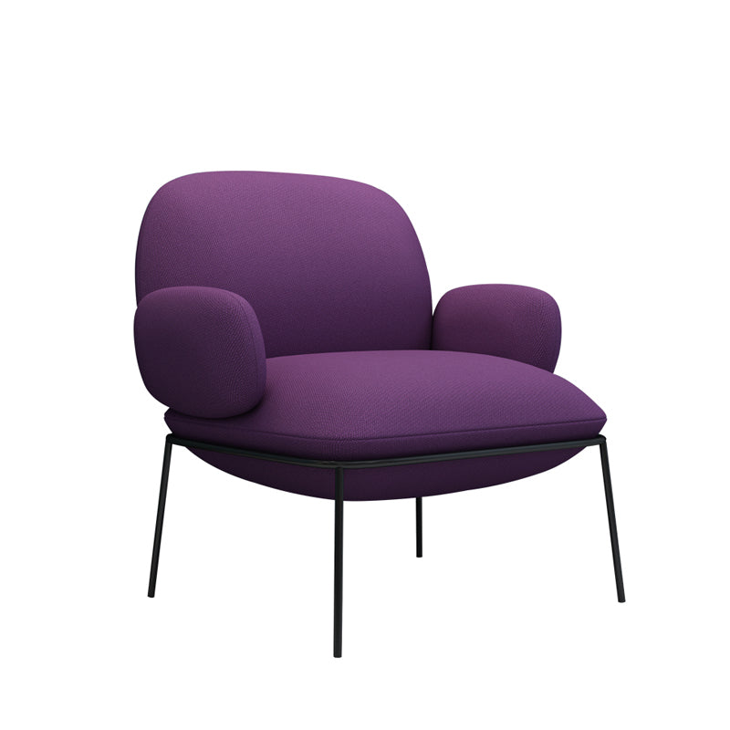 Contemporary 32.3"Wide Velvet Fixed Back Sponge 4 Legs Arm Chair Purple 1 Piece Clearhalo 'Accent Chairs' 'accent_chairs' 'Chairs & Seating' 'furn' 'furn_accent_chairs' 'Furniture' 'Living Room Furniture' 5708309